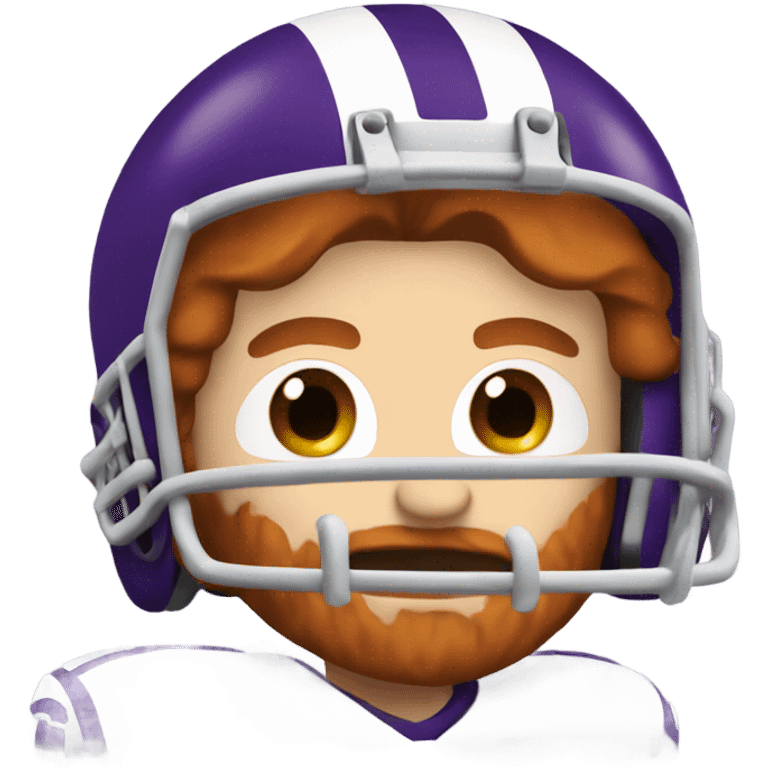 Redhead jesus playing American football wearing purple and derpy face emoji