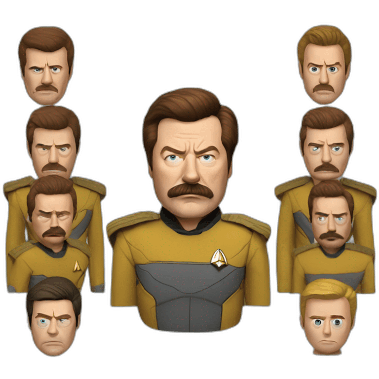 Photorealistic Ron Swanson as Captain Kirk Star Trek  emoji