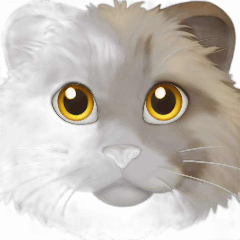 brown, fluffy cat with a white muzzle emoji