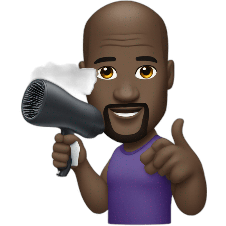 Shaquille o’neal with hairdryer emoji