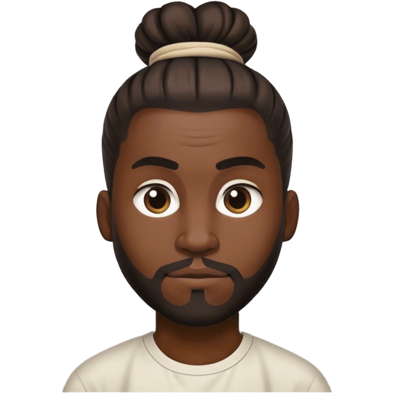 Chopped black guy with man bun emoji