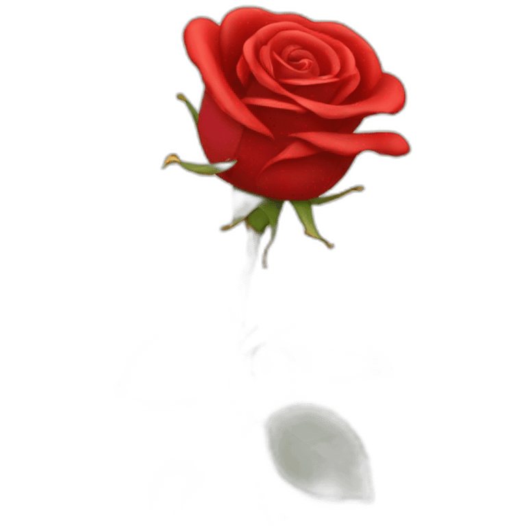 Red rose with gold stem emoji