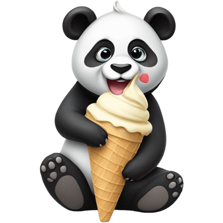 Panda eating ice cream emoji