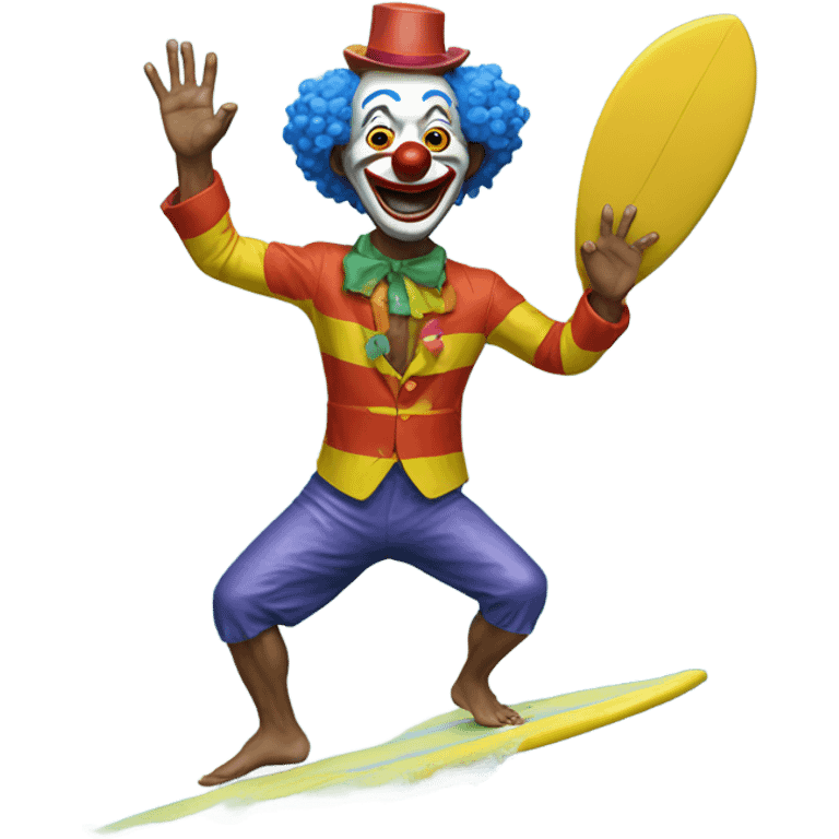 Surfing clown emoji