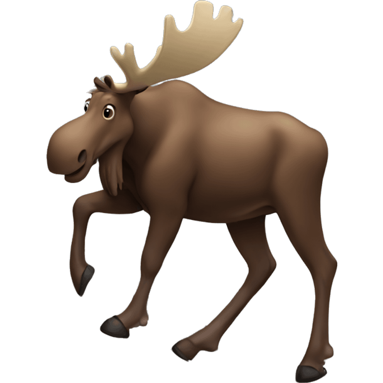 Moose climbing a mountain emoji