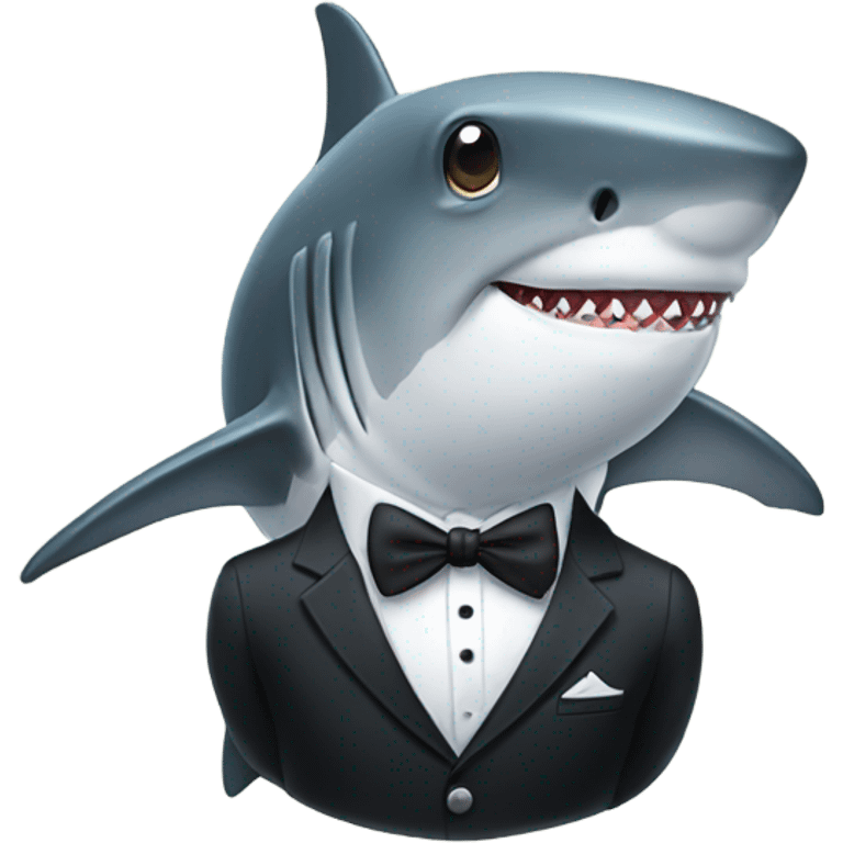 Shark wearing a tuxedo emoji