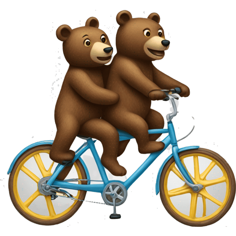 Two bears riding a tandem bike emoji