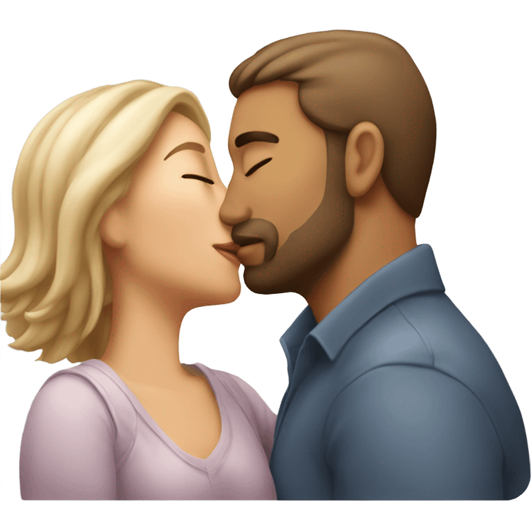 Man kissing a woman emoji