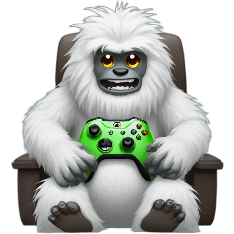 Yeti playing xbox emoji