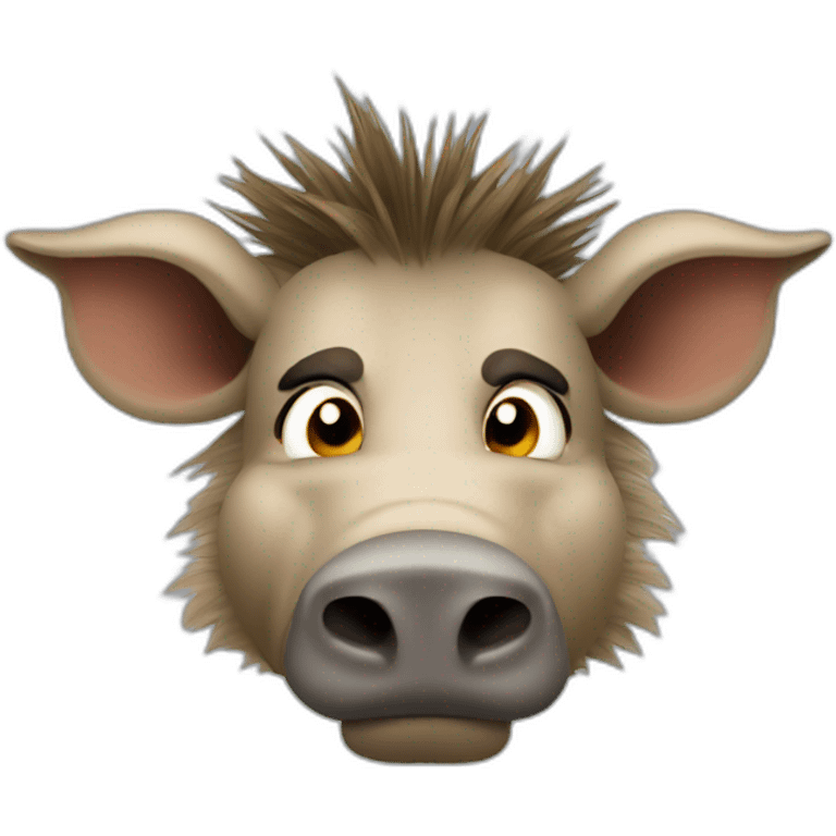 Grumpy warthog emoji