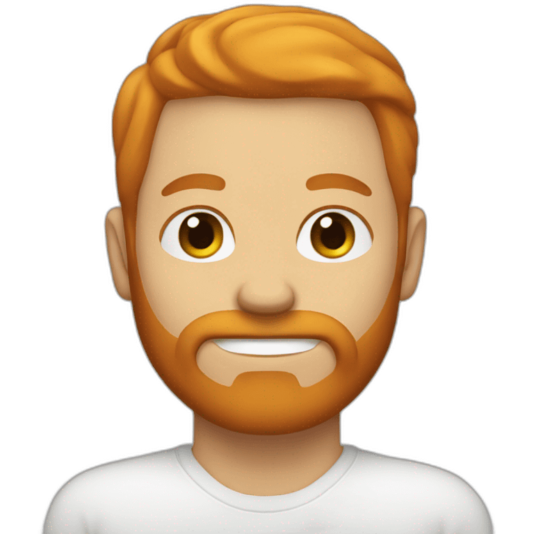 white male with ginger beard and bold head emoji