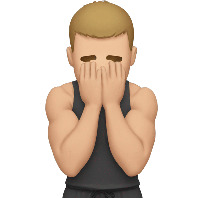 mma fighter hiding his face using hands emoji