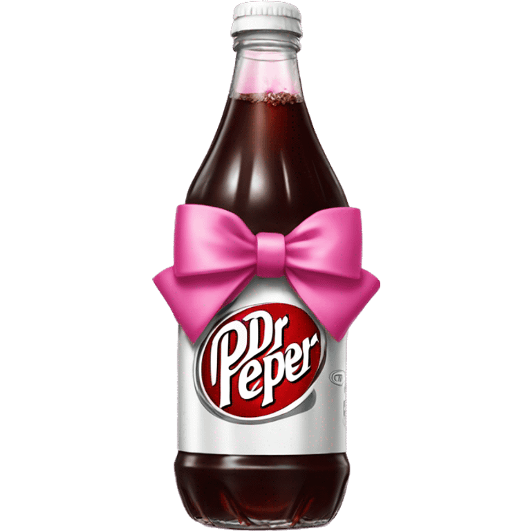 dr pepper bottle with a pink bow on top emoji