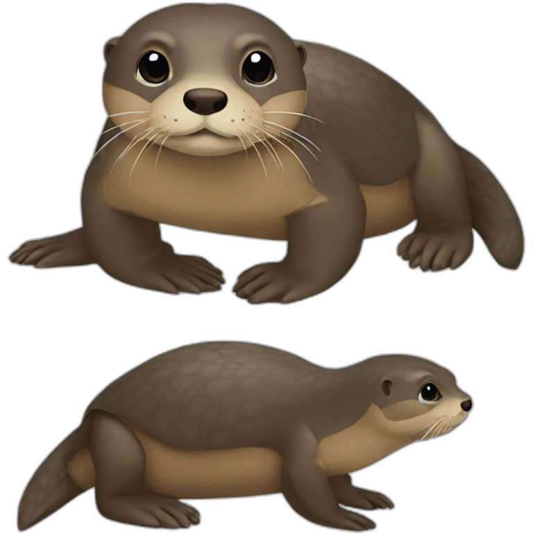 Loutre sur tortue emoji