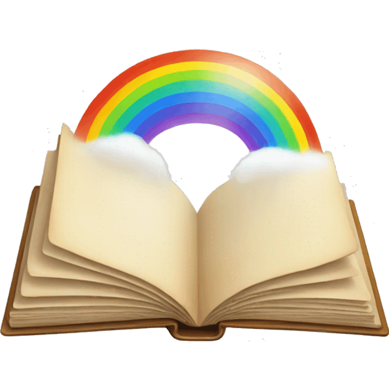 Open book with rainbow emoji