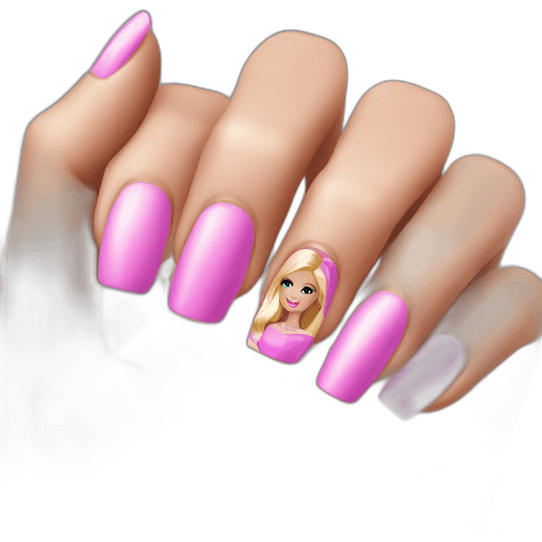 Barbie nails emoji