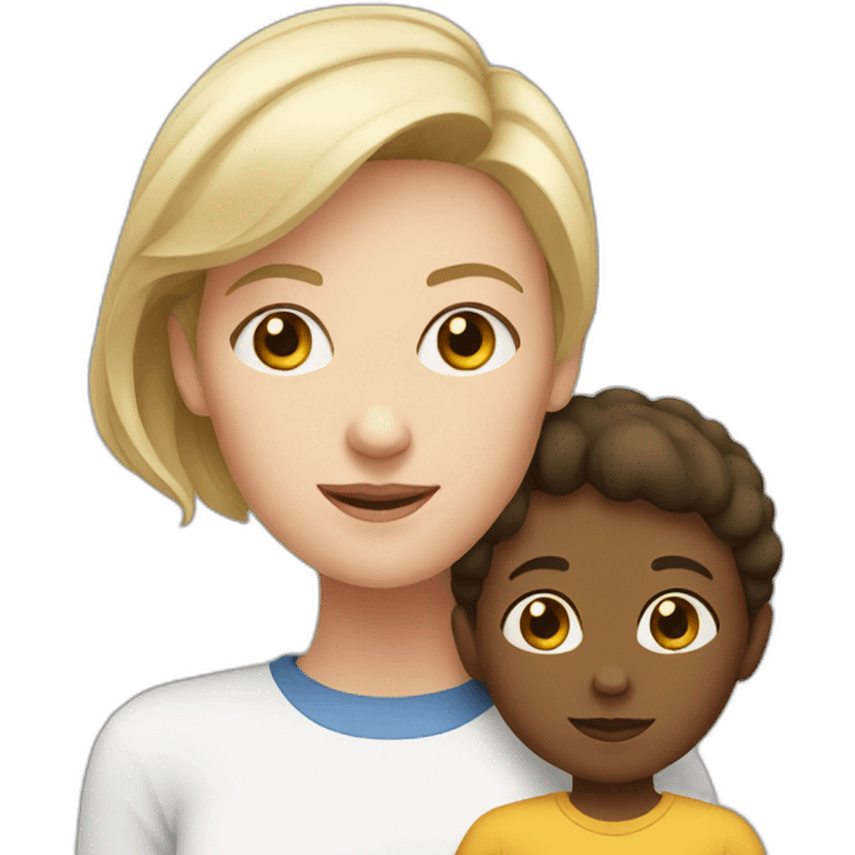 white mom and kid emoji