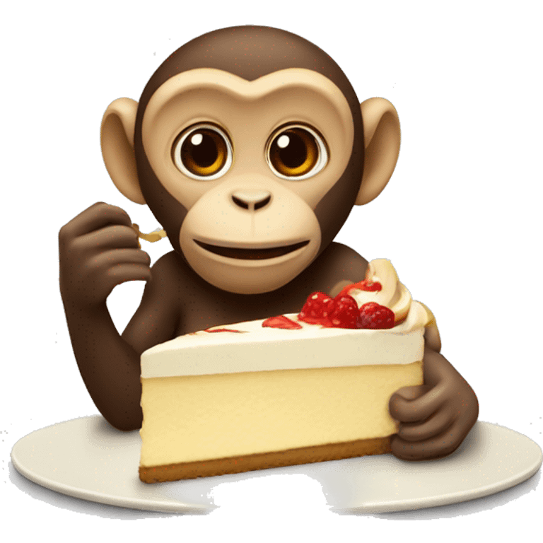 Monkey eating cheesecake emoji