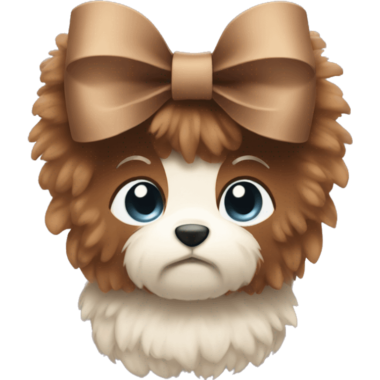 Brown fluffy bow emoji