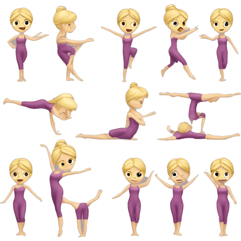 Blonde girl doing pilate  emoji