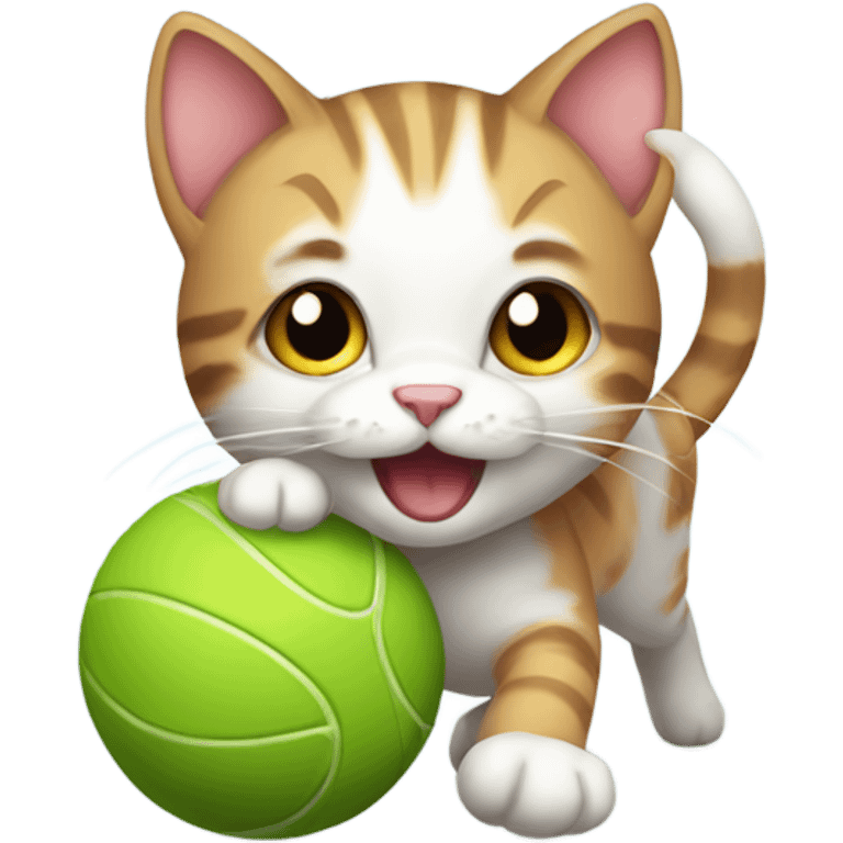 cute cat playing with ball emoji