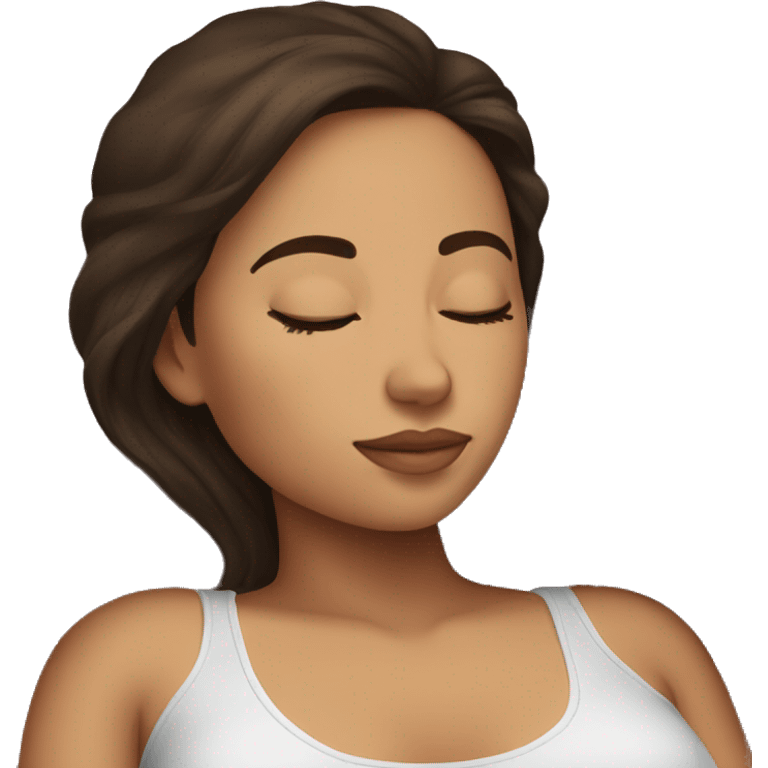 Brunette girl sleeping emoji