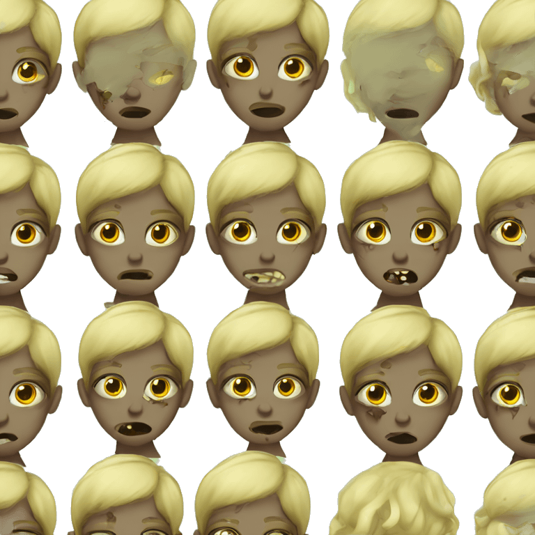 blonde zombie short hair greenished skin emoji