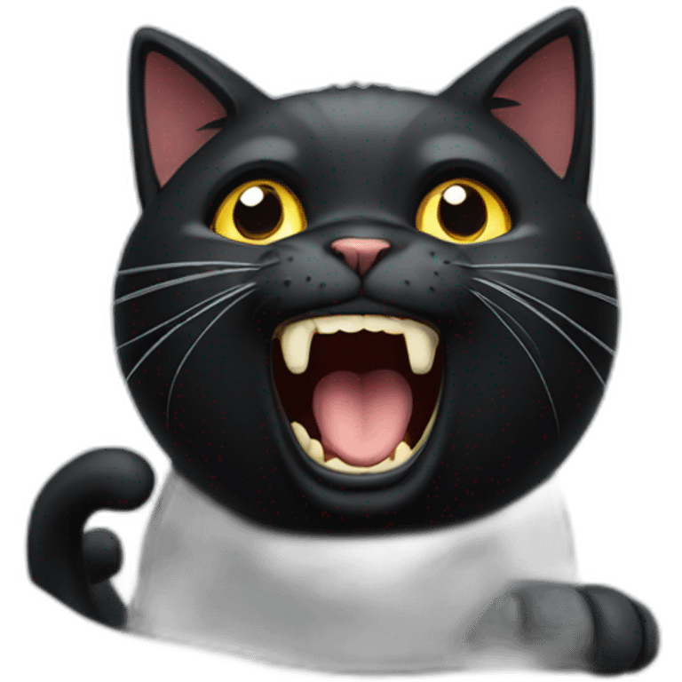 Black Cat yelling emoji