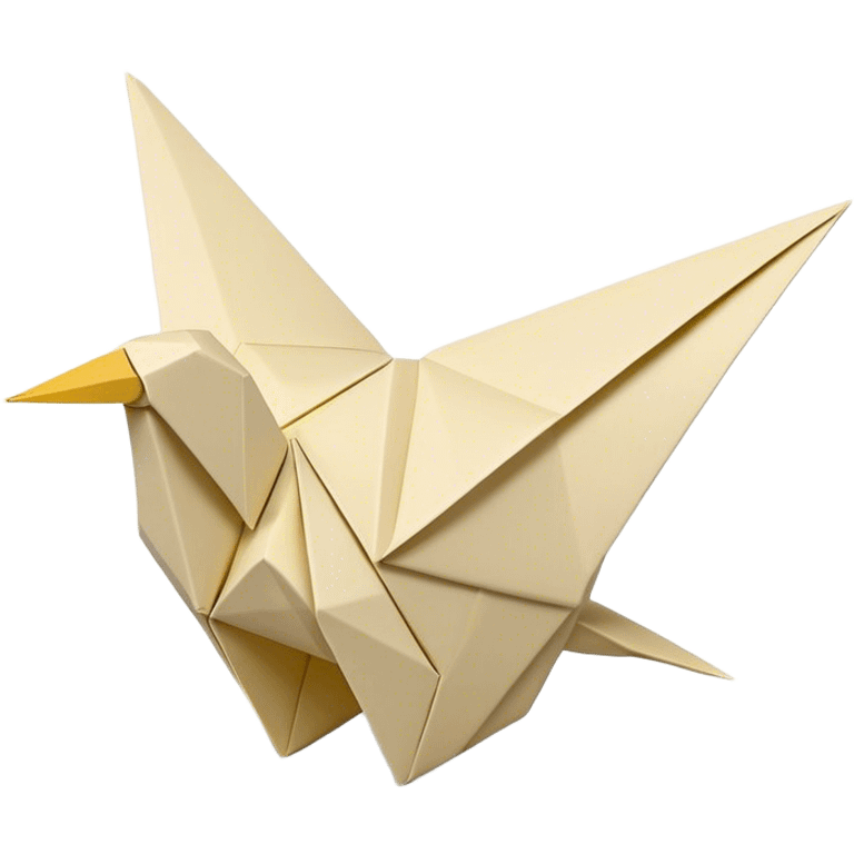 Cinematic Realistic depiction of an elegant origami creation, rendered with delicate paper textures and intricate folds, set on a minimalist background with soft, diffuse lighting that accentuates its artistic precision emoji