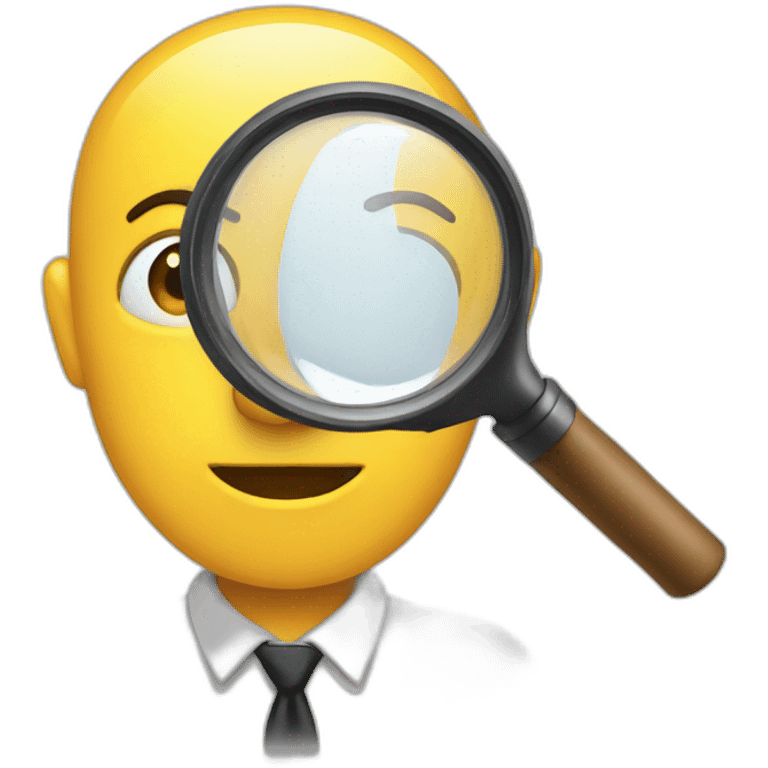 a man looking through magnifying glass emoji