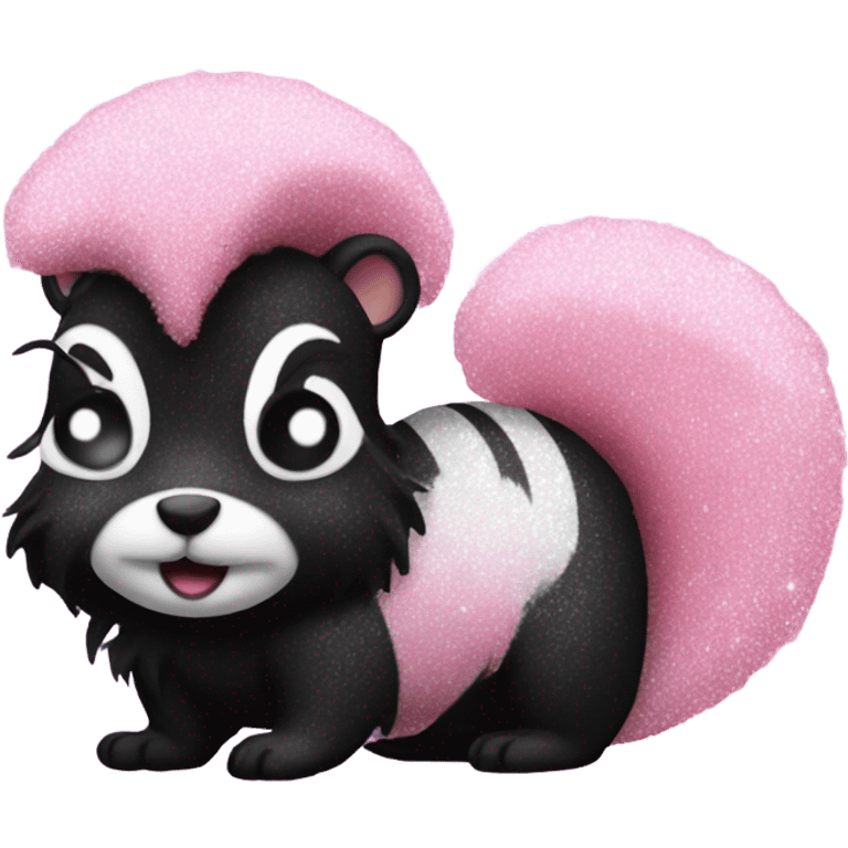 Glitter skunk that is pink emoji