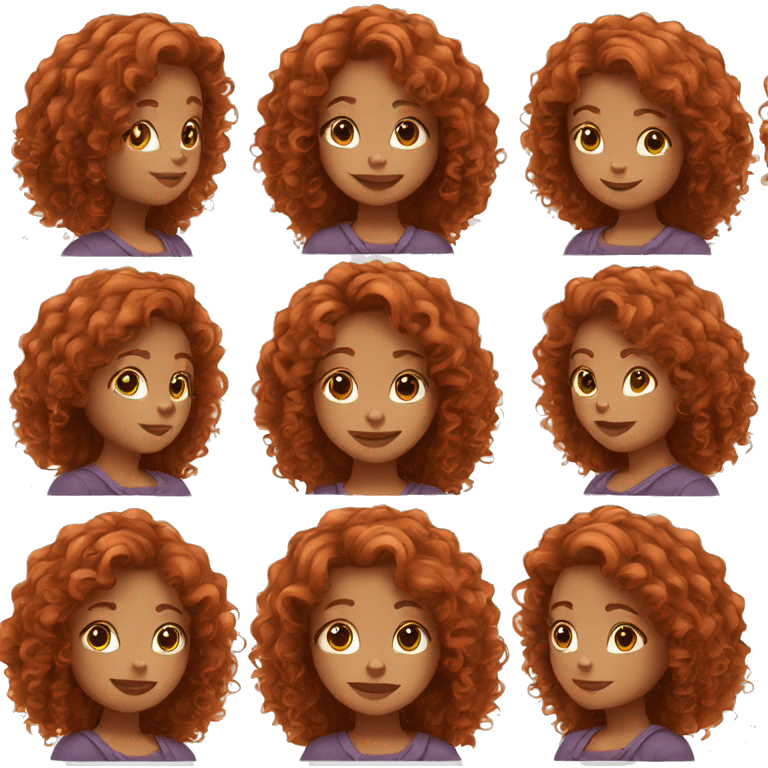 girl with curly soft red hair  emoji