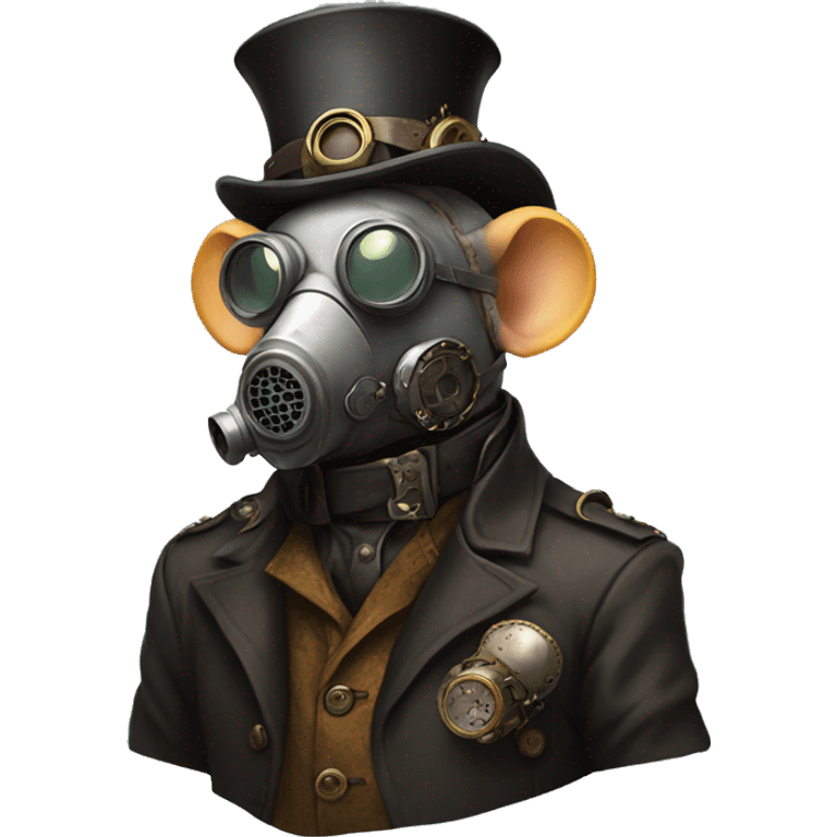 Profile of a rat with a steampunk cloth gas mask  emoji