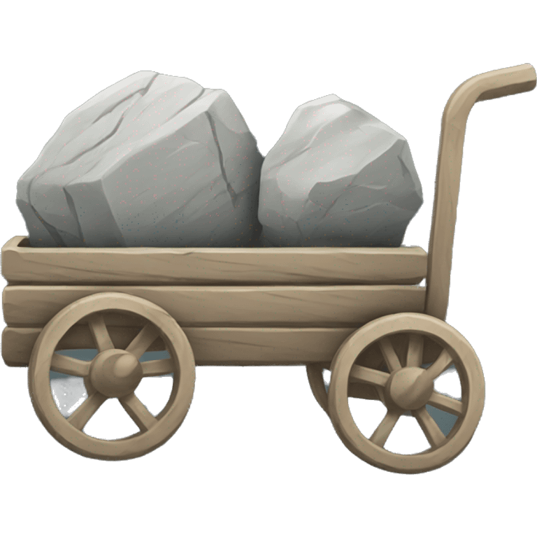 Cart with stone emoji