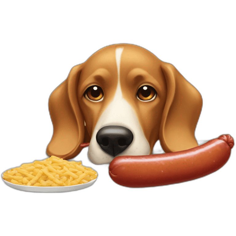 perro salchicha comiendo un hueso emoji