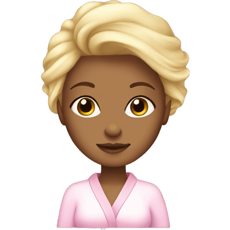 blonde girl spa day pink emoji