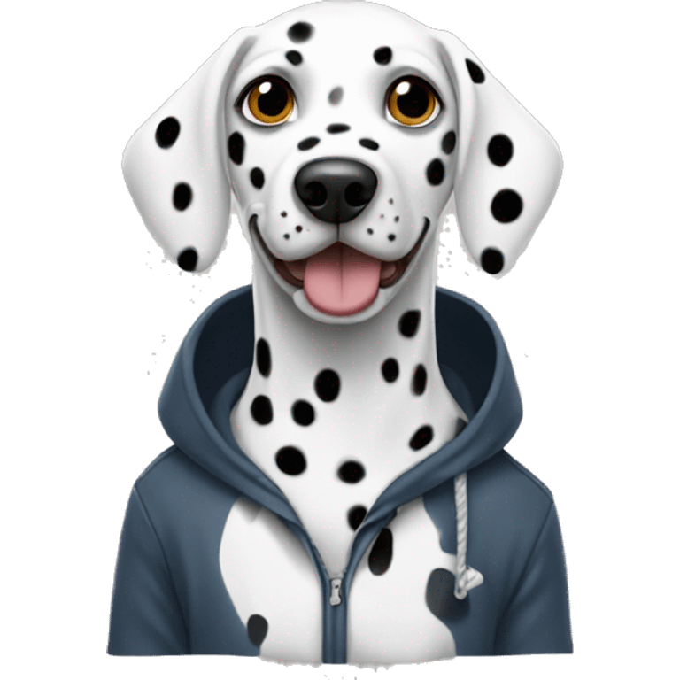 Dalmatian wearing hoodie  emoji