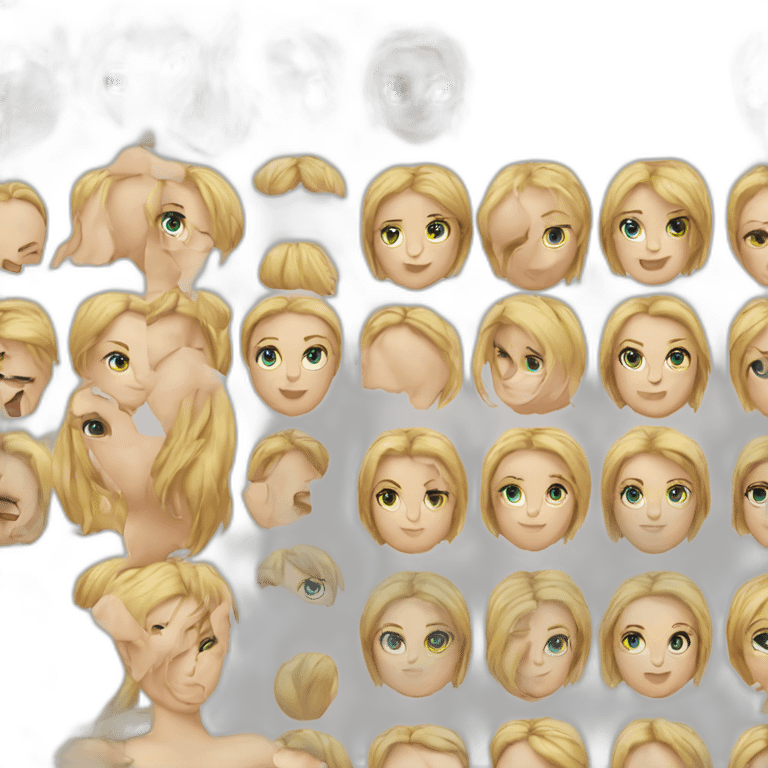 hyperrealistic caucasian blonde girl body emoji