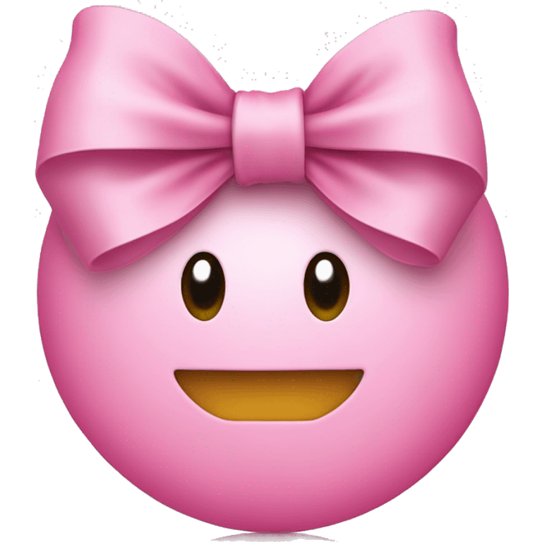 Smiley face with a pink bow emoji