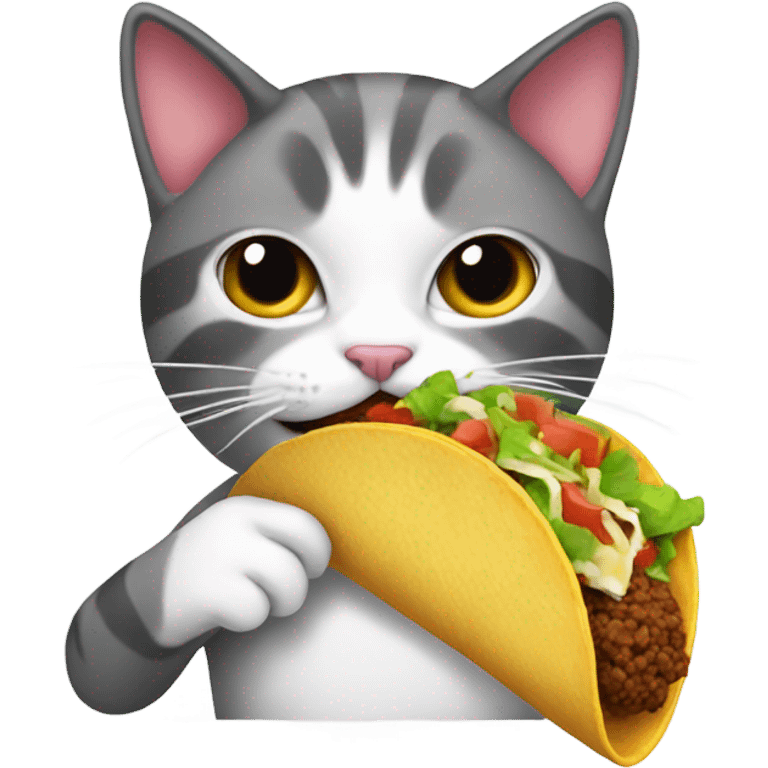 Cat eating a taco emoji