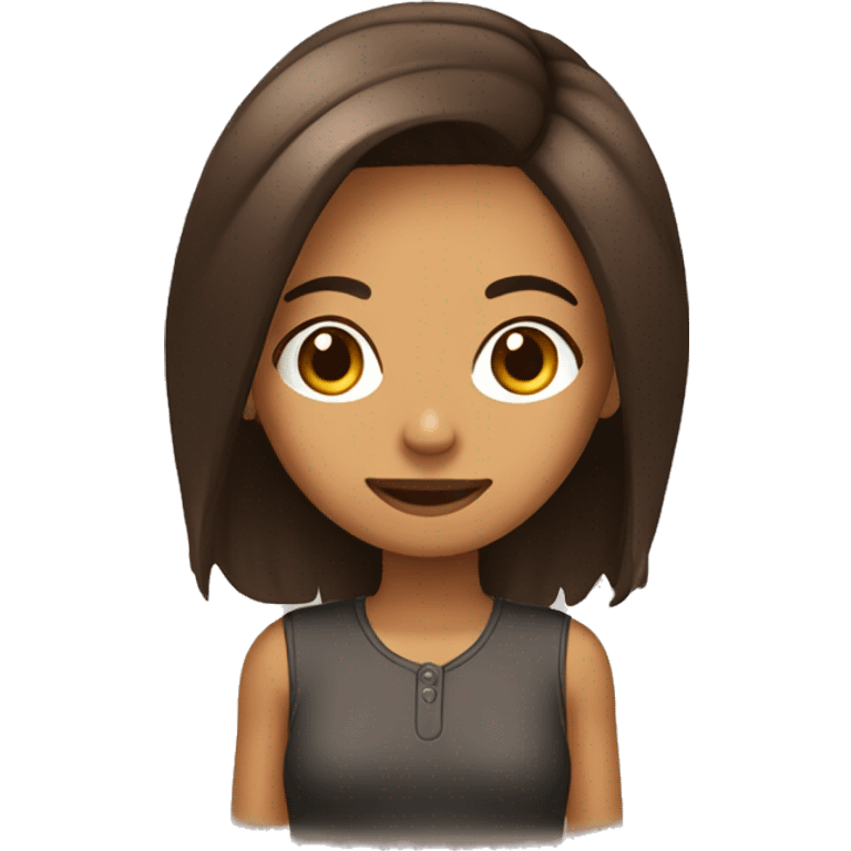 Chica con cabello corto marrón  emoji