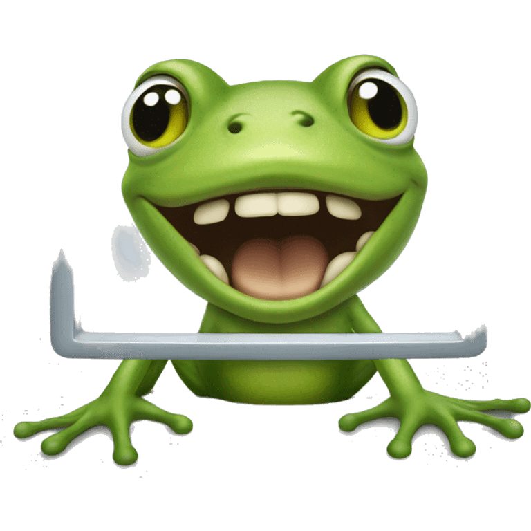 frog panting a screen emoji