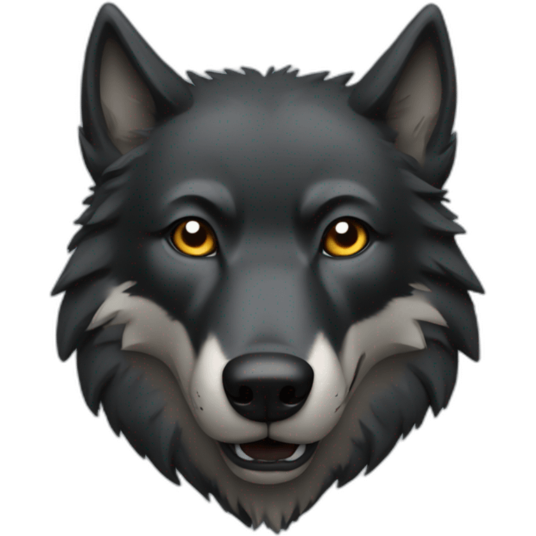 large Black wolf head emoji