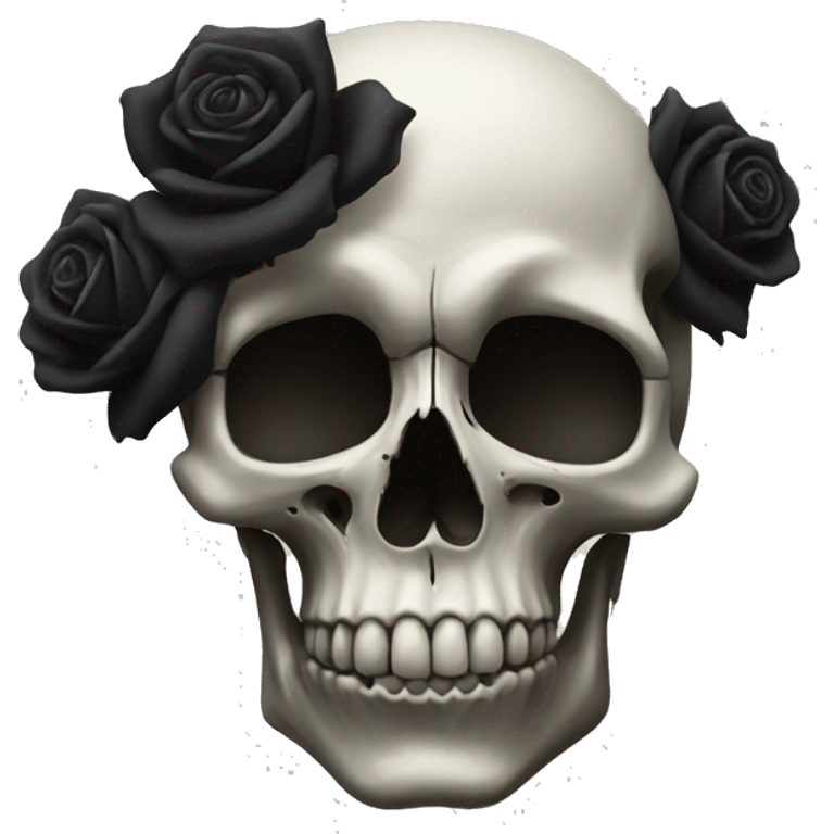 skull with black roses emoji