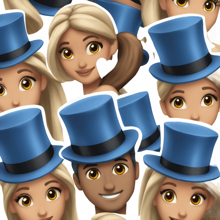 ariana grande with a blue tophat emoji