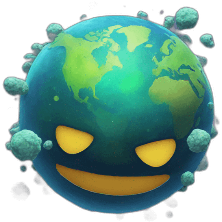 punk earth in space with small clusters on it emoji