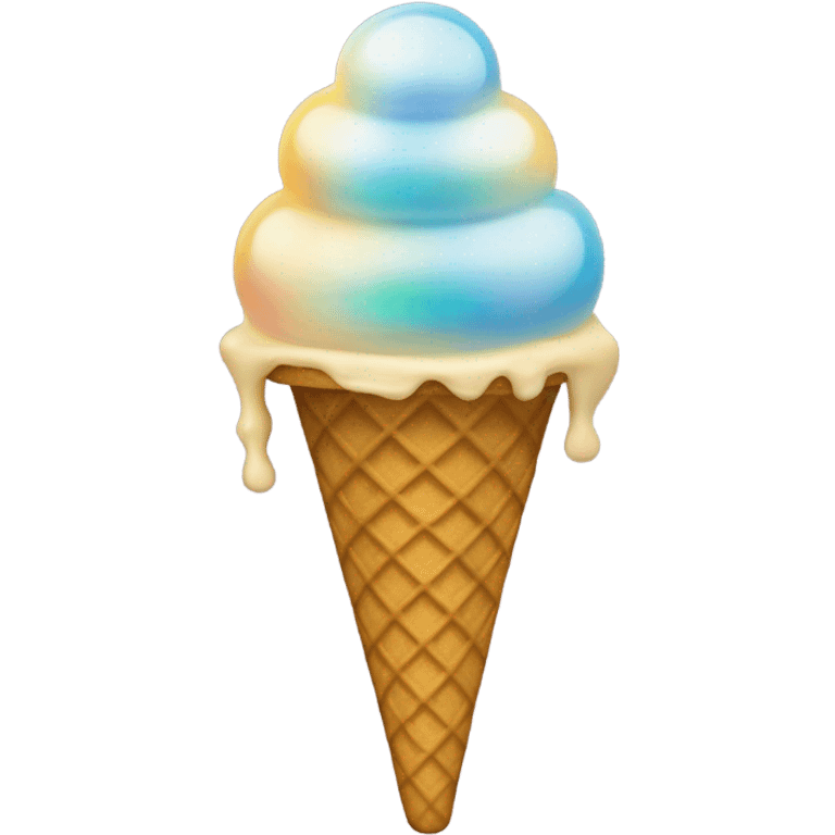 opal Crystal ice cream scoop on gold waffle cone emoji