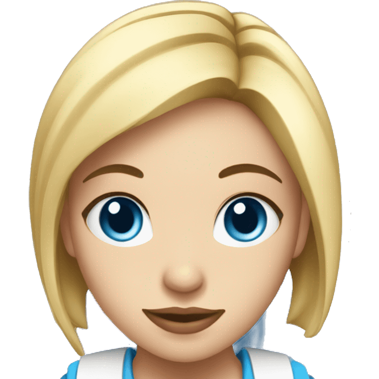 blong girl with blue eyes working at profitero emoji