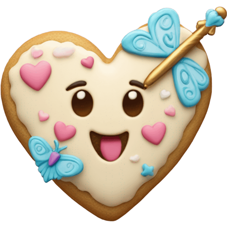 cookie heart with fairy emoji