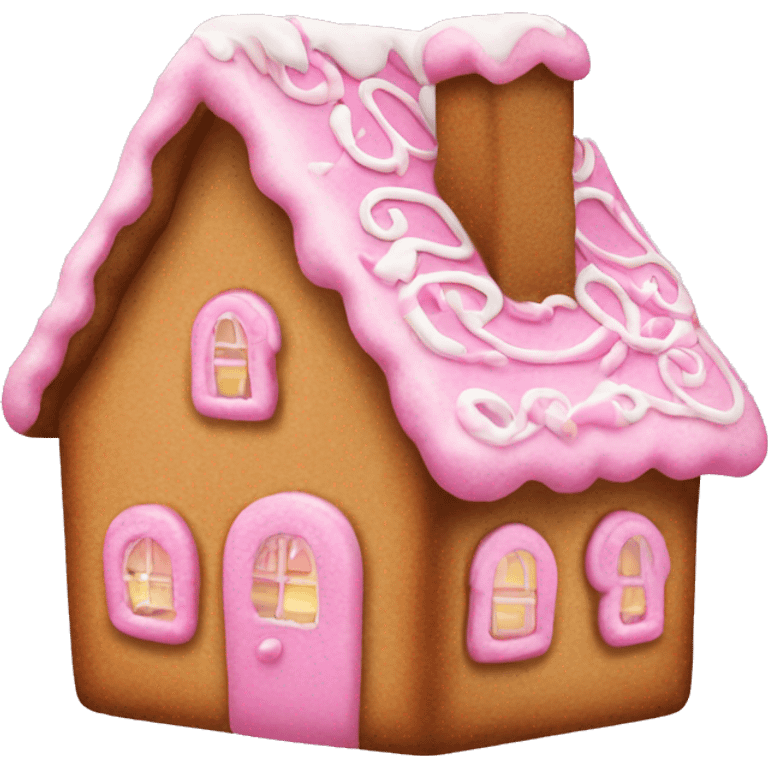 Pink gingerbread house  emoji